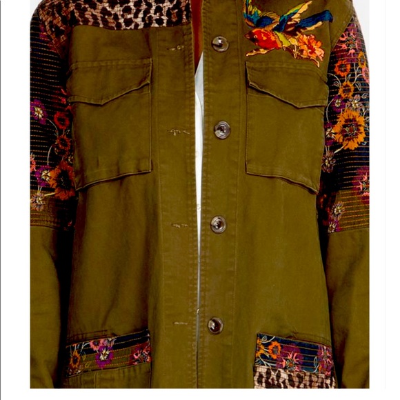 NWT Johnny Was Patch Military Jacket - Picture 5 of 10